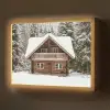 Huis - Bos - Winter - Natuur - Sneeuw Light Box met batterij (Wandlamp) middel -z3d_website