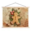 Kerstmis - Koekje - Poppetje - Speculaas textielposter latten blank klein -3d