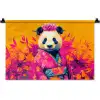 Kimono - Roze - Panda - Bloemenkroon Wandkleed katoen klein -zz3d