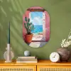 Zee - Roze - Cactus Wandcirkel Ovaal Forex klein -sfeer2