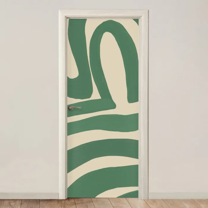 Groen - Kunst - Abstract deurposter klein -3d_beige