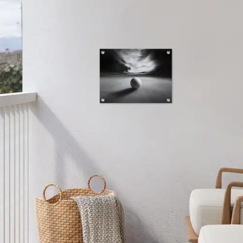 Golfbal - Wazig - Zwart tuinposter los doek klein -sfeer8
