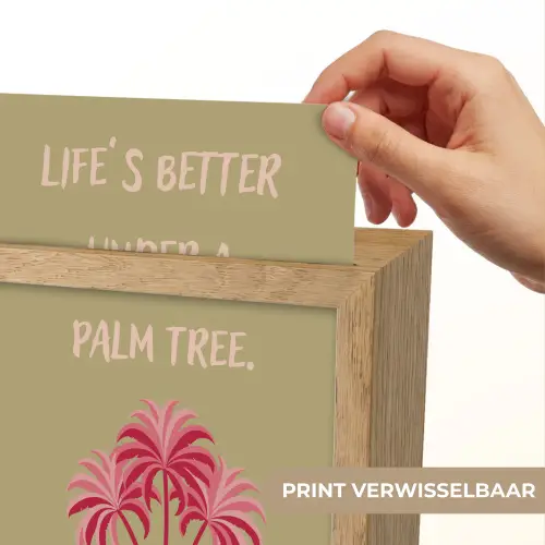 Groen - Zomer - Quote - Palmboom Light Box met kabel (Wandlamp) klein -USP_websiteprintNL