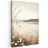 Meer - Water - Natuur - Beige Tuinposter op houten frame 2 cm dik klein -3d