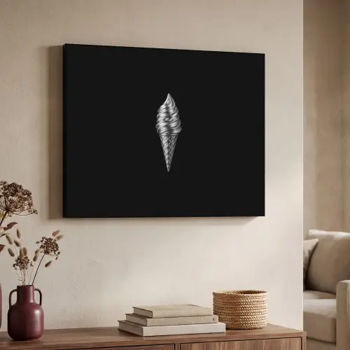 Softijs - Realistisch - Futuristisch Textielframe zwart klein -sfeer3
