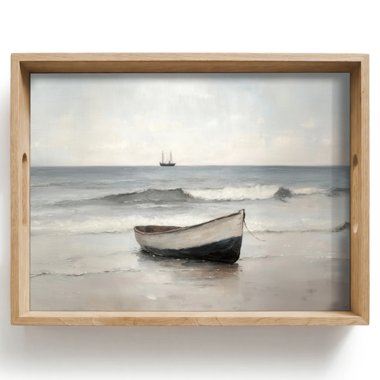 Dienblad - Roeiboot - Zee - Horizon | Topdoek.nl