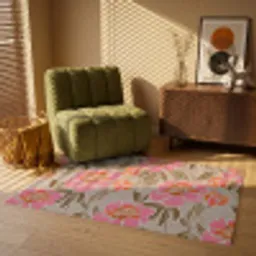Pioenrozen - Patroon - Roze Vloerkleed Rechthoek klein 1091 -atmosphere_sfeer1_global