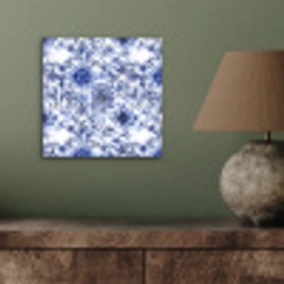 Bloemen - Blauw - Patroon - Wit aluminium wit klein 46 -sfeer2