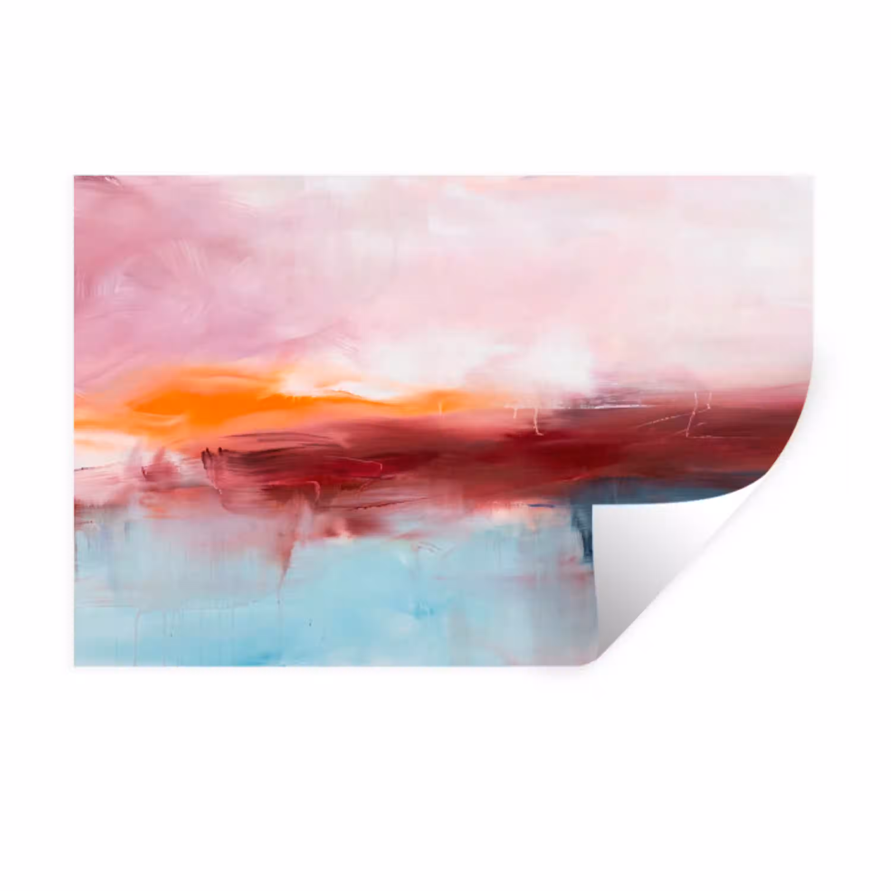 Abstract - Kleuren - Modern - Kunst - Roze Muursticker klein -3d