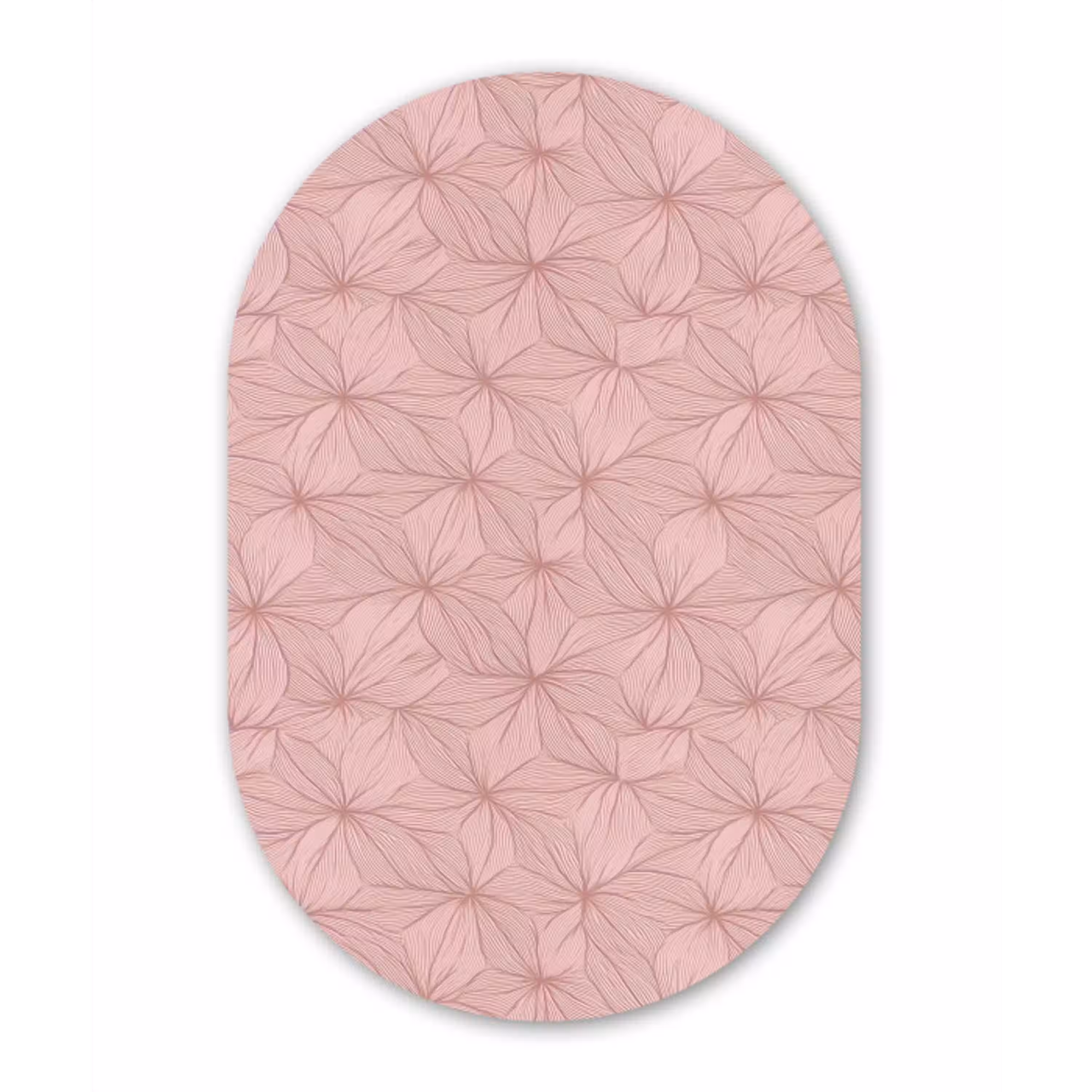 oederroze - Bloemen - Reliëf - Textuur Wandcirkel Ovaal Aluminium middel 839 -3d