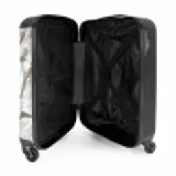 Structuur - Rots - Wit NBS - Handbagage koffer - Volwassenen Unisex middel -binnenkant