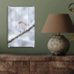 Vogeltje - Sneeuw - Tak - Winter - Zacht plexiglas 5mm klein -sfeer3