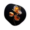 Bloem - Orchidee - Oranje Wandcirkel Organisch Plexiglas middel -3d