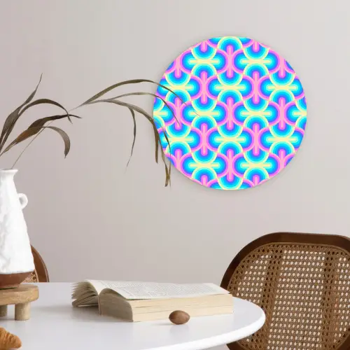 Regenboog - Neon - Kleuren Wandcirkel plexiglas klein 852 -sfeer4