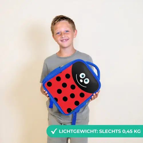 Dierenportret - Lieveheersbeestje - rood Kinderrugzak - Blauw middel -sfeer1_NL