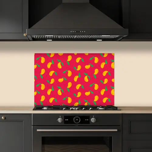 Roze - Mango - Blauwe - Streepjes keuken achterwand spatscherm klein 900 -sfeer1