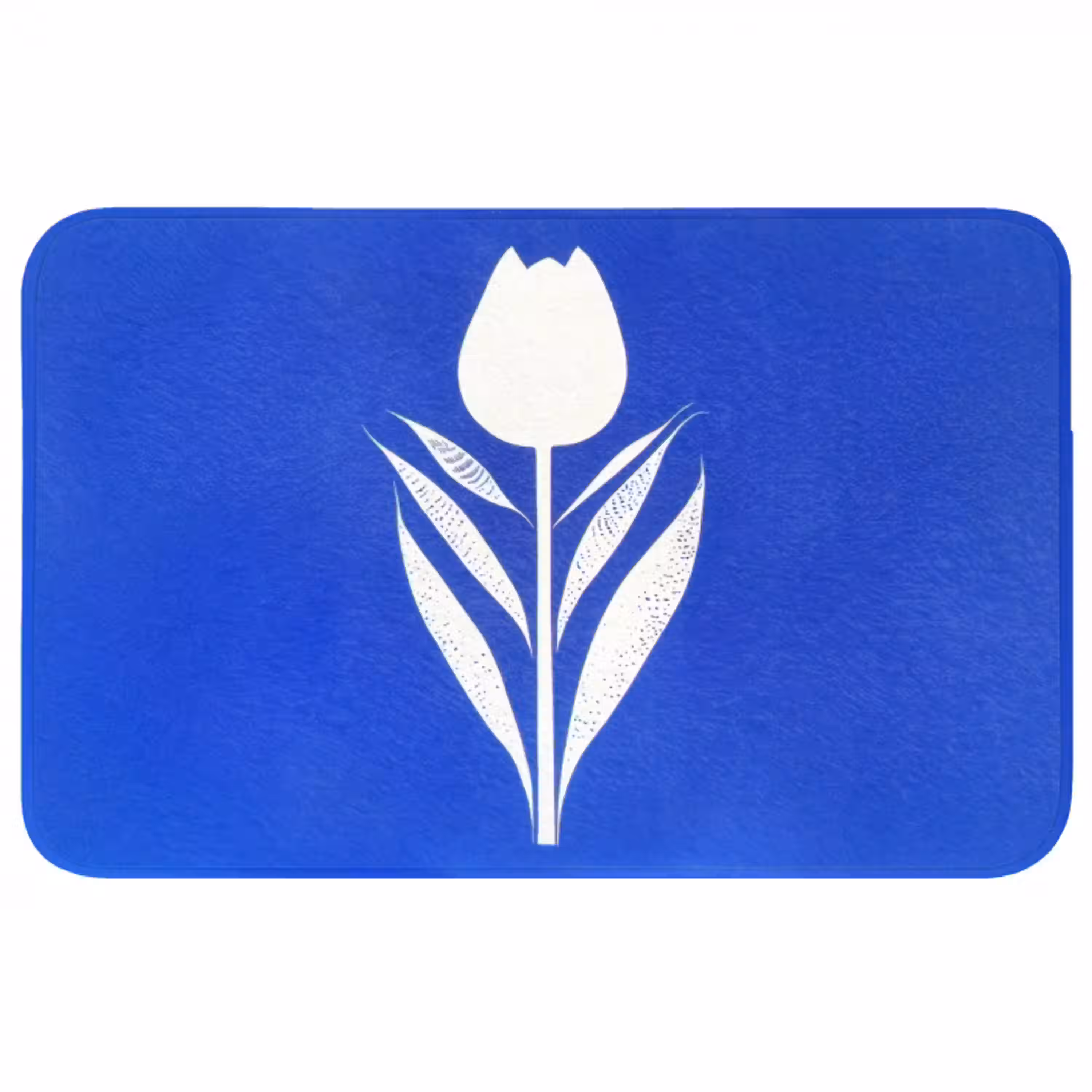 Tulp - Minimalistisch - Bladeren - Wit WCmat middel -3d
