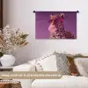 Panter - Zonnebril - Kauwgombel - Roze Wandkleed katoen klein -sfeer1