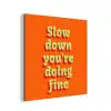 Oranje - Slow down you're doing fine - Retro aluminium wit klein -3d