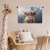 Schotse hooglander - Koe - Dieren - Berg - Natuur Wandkleed katoen klein -wsfeer5_kind