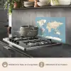 Wereldkaart - Oceaan - Realistisch - Blauw keuken achterwand spatscherm klein -usp_FR