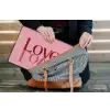 Love - Roze - Spiegeling laptophoes neopreen klein -tas