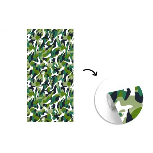 Groen - Vloeiend - Camouflage fotobehang vinyl groot 64 -3d
