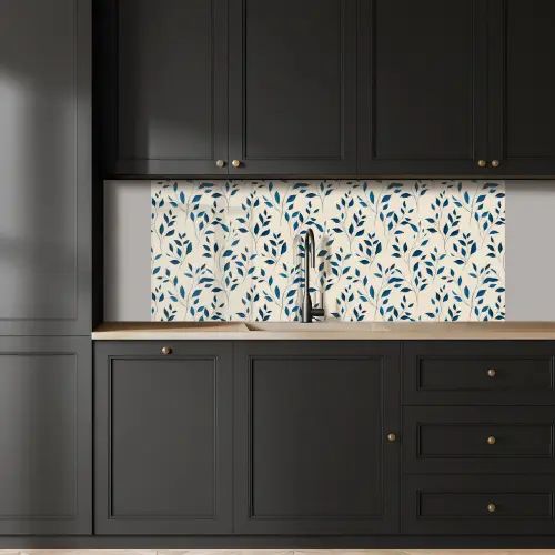 Patroon - Blauw- Beige keuken achterwand 2 middel 871 -sfeer1