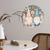 Kerst - Gnomen - Pastel Wandcirkel behangsticker klein -sfeer3