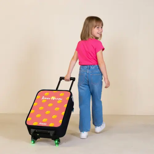 Sunny situation koraal Kinderkoffer - Zwart klein -sfeer1