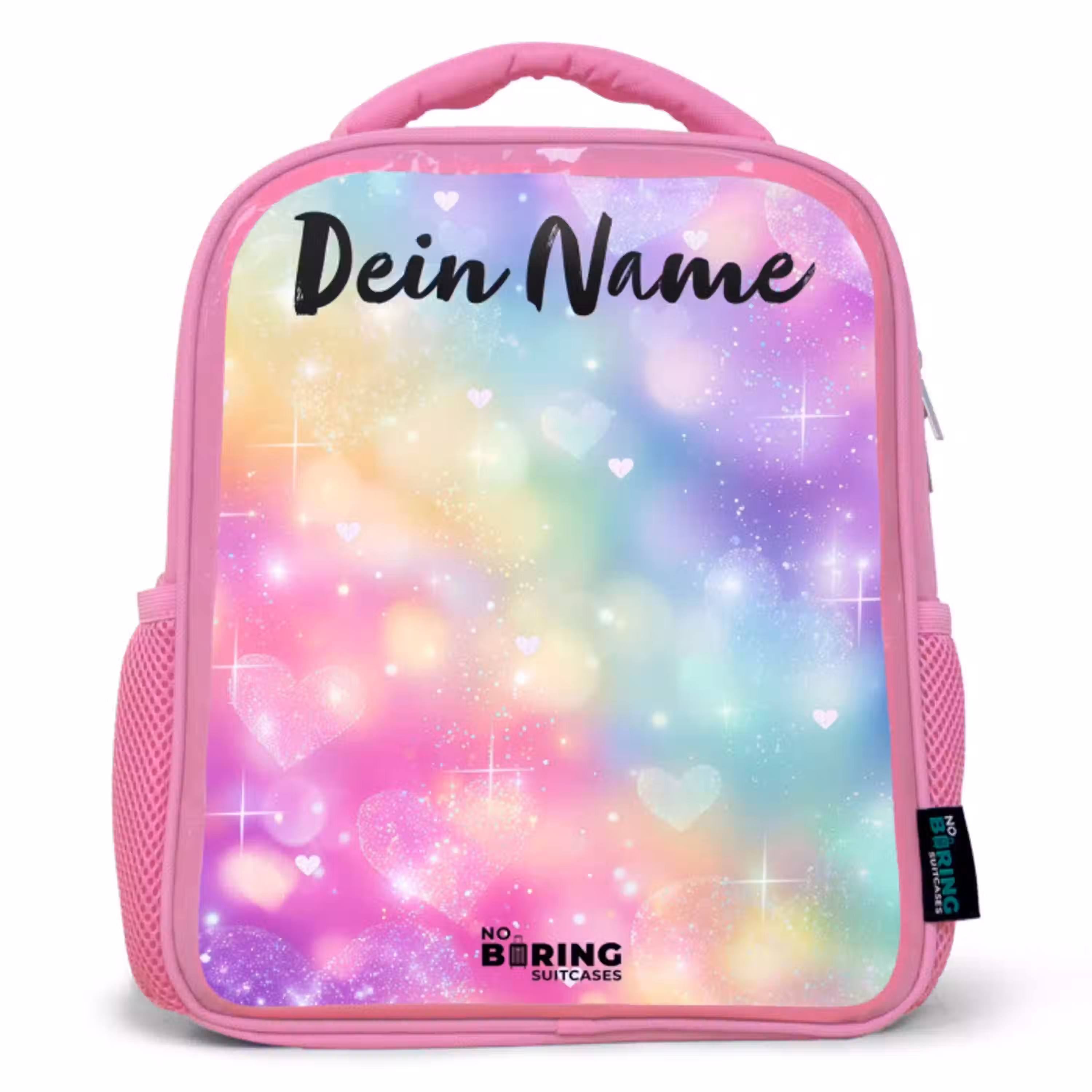 Licht - Regenboog - Hartjes Kinderrugzak - Roze middel -3d