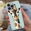 Giraffe - Illustratie - Bruin - Minimalistisch Hoesje iPhone 16 Pro Max met koord klein -sfeer3