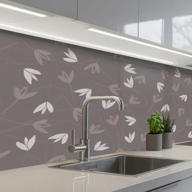 Patronen - Tulpen - Minimalistisch keuken achterwand 2 middel 871 -3d_schuin