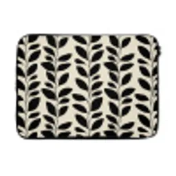 Botanisch - Dessin - Zwart - Beige laptophoes neopreen klein 279 -3d