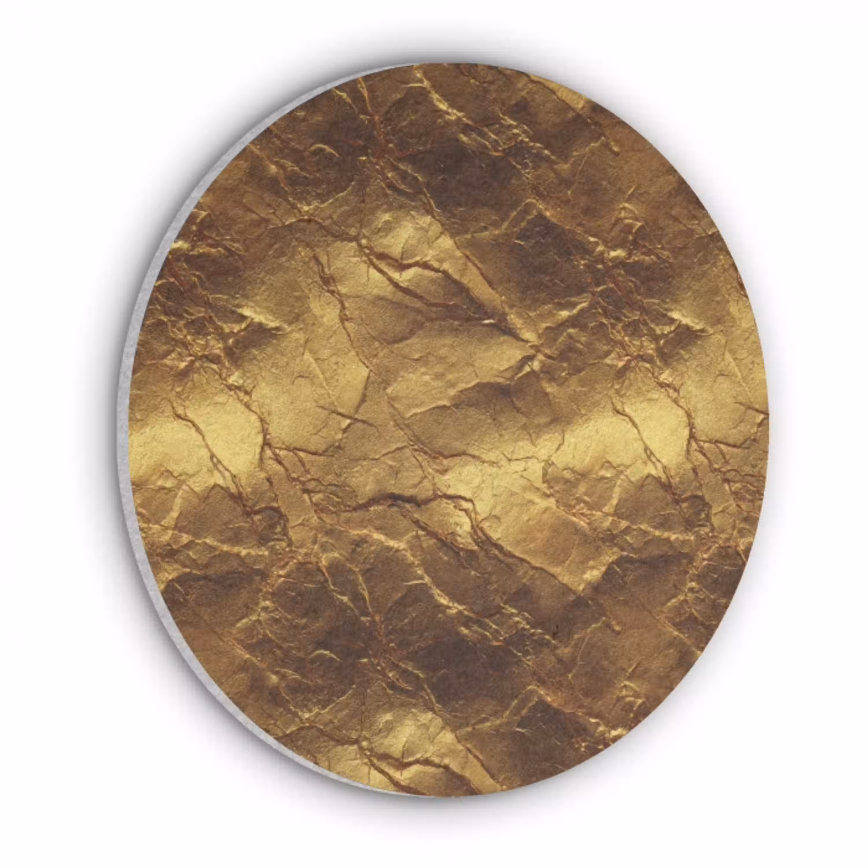 Bladgoud - Textuur  - Goud Akoestische PET Vilt - Rond klein 838 -3d