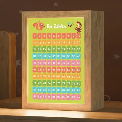 Educatief - Leren tellen - Groen - Bos dieren - Getallen Light Box met kabel klein -zzz_3d_website