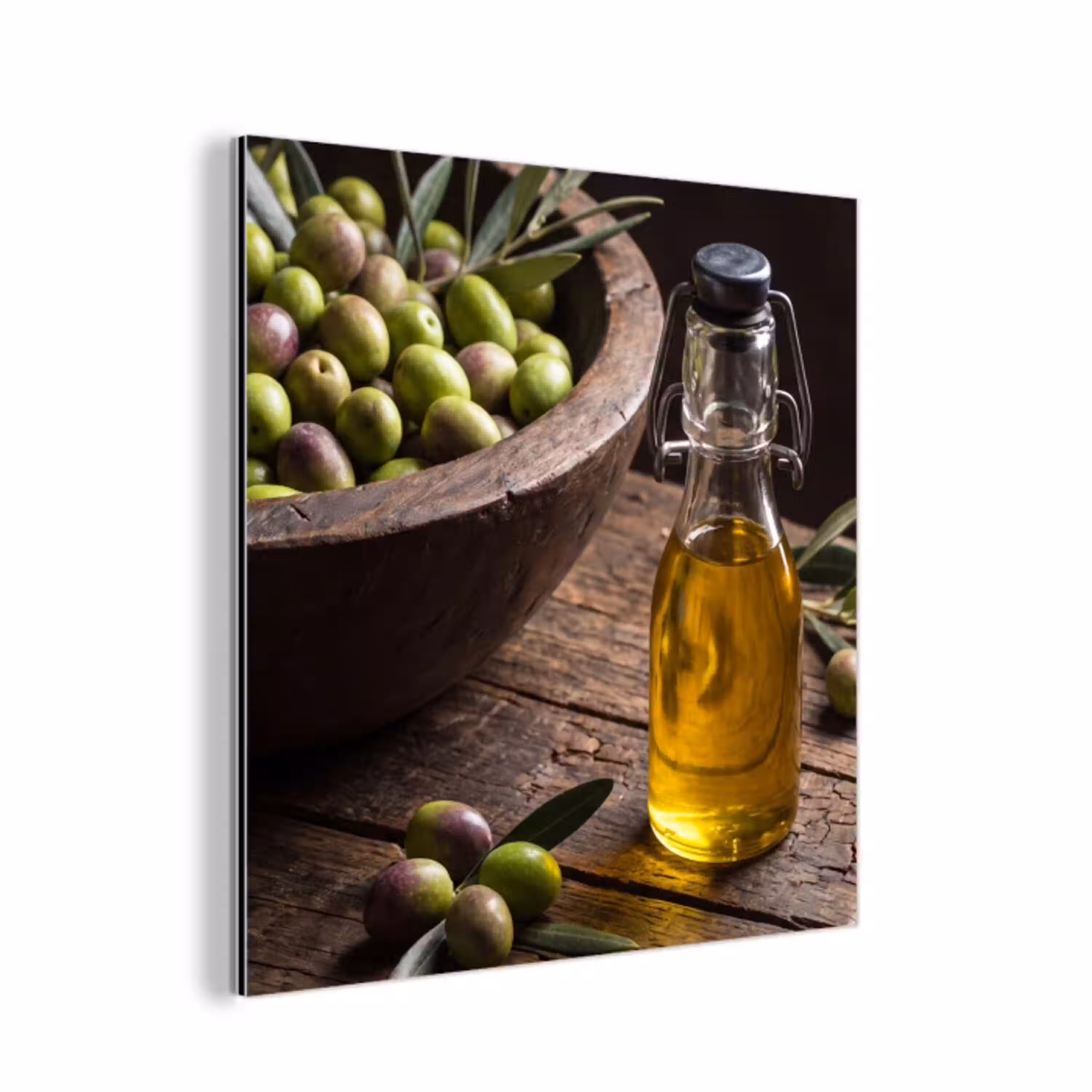 Olijven - Eten - Rustiek aluminium wit klein -3d