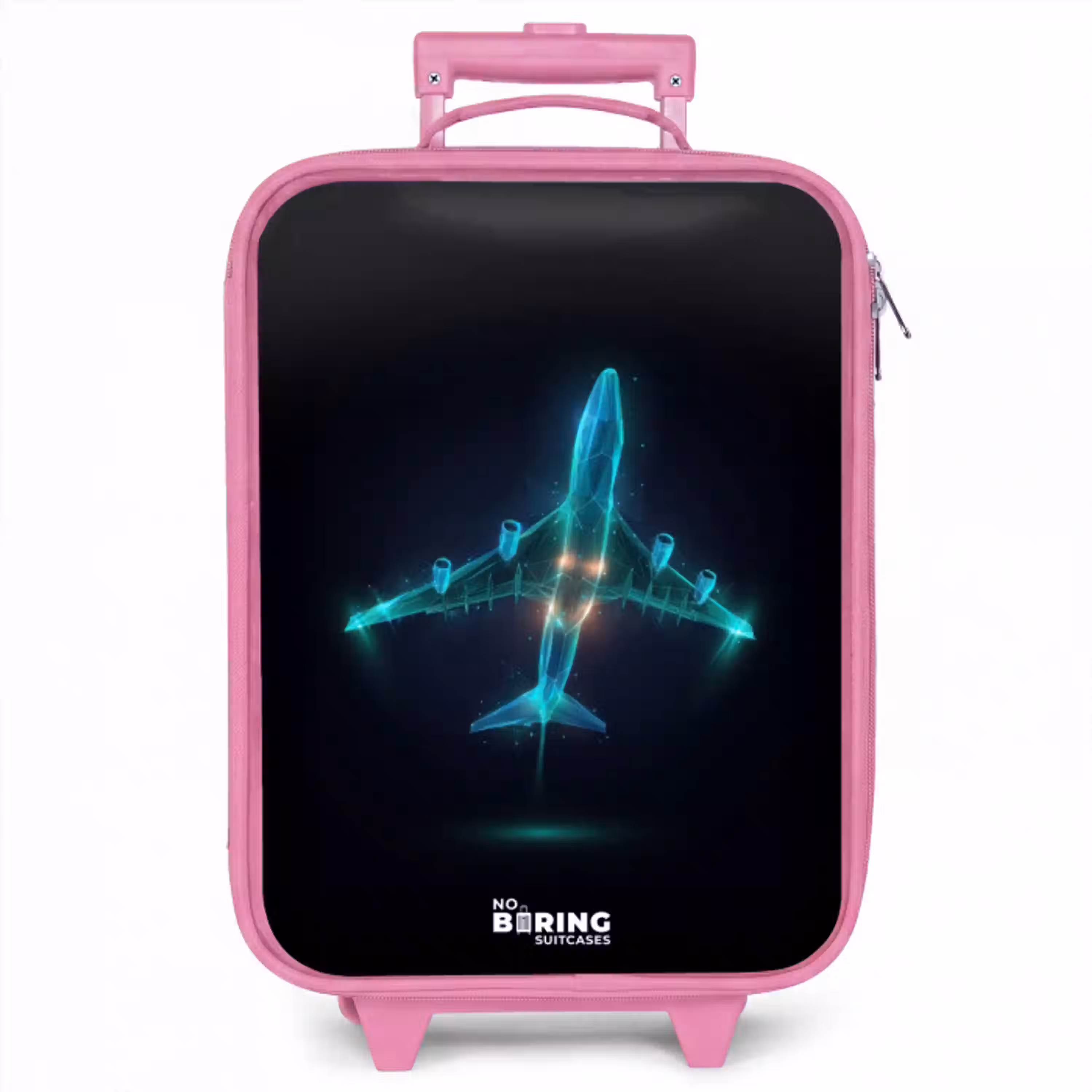 Lichtgevend vliegtuig Kinderkoffer - Roze klein -zzz_website3d