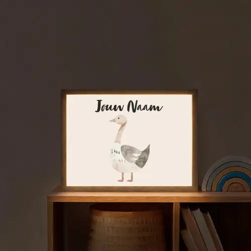 Gans - Dier - Pastel kleuren Light Box met batterij (Wandlamp kind) middel -sfeer1_kind