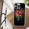 Felgekleurd - Bloemen - Vaas Hoesje iPhone 16 Pro Max met koord klein -sfeer4