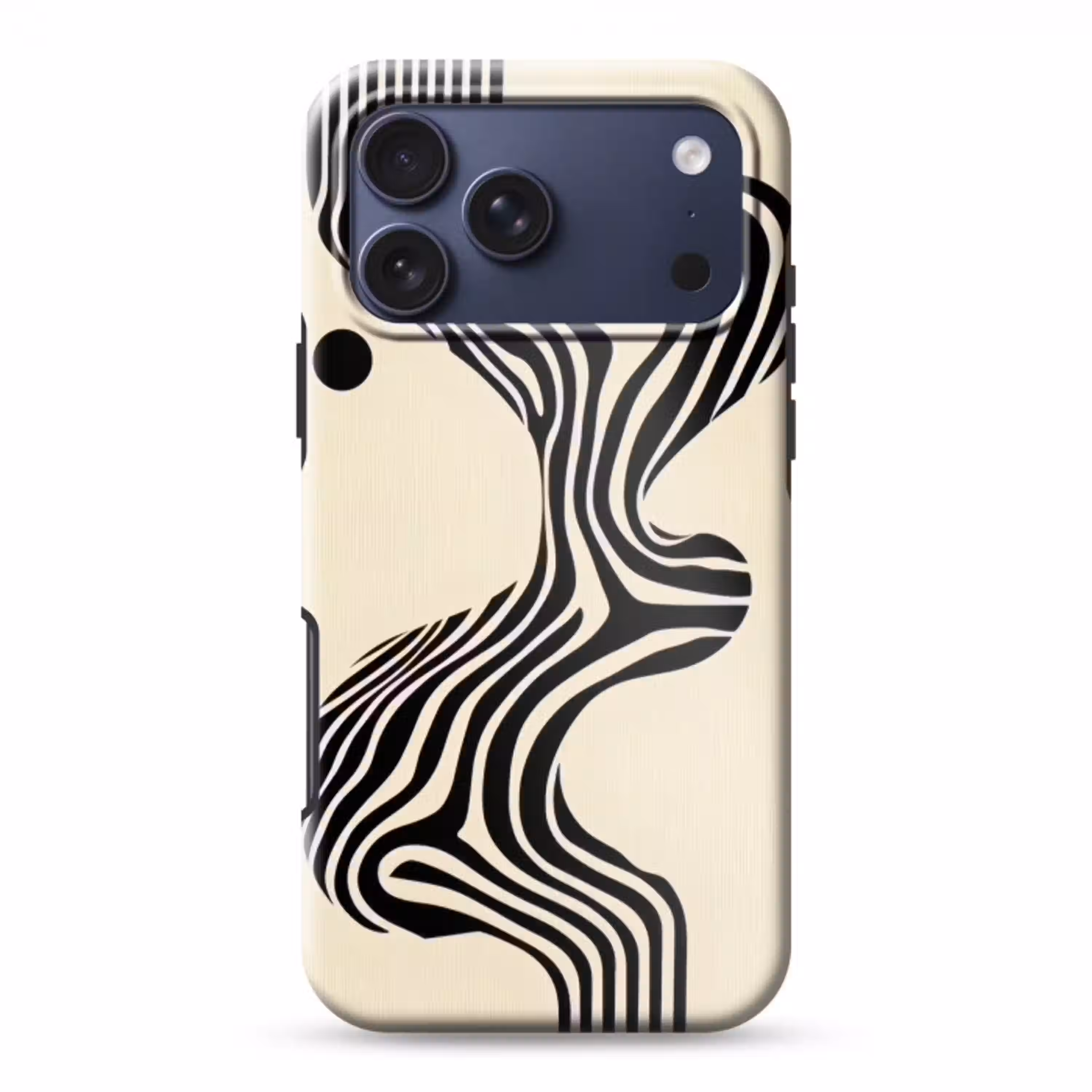 Beige - Lijnen - Golvend -  Abstract Toughcase MagSafe Apple iPhone 17 Pro Max klein -3d