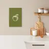 Lijntekening - Appel - Olijfgroen - Blaadje KitchenYeah - Keuken - Canvas klein -sfeer1