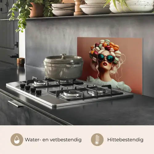 Vrouw - Macarons - Bril keuken achterwand spatscherm klein -usp_NL