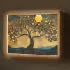 Boom - Industrieel - Abstract - Geel Light Box met batterij (Wandlamp) middel -z3d_website