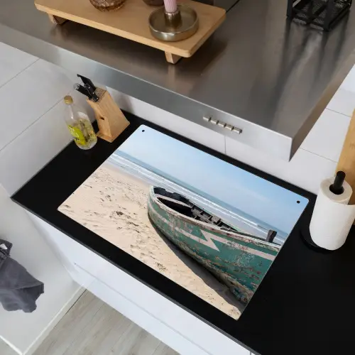 Boot - Zandstrand - Zee Inductie beschemer met haakjes klein -sfeer1