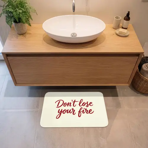 Don't lose your fire - Rood - Wit - Minimalistisch Badmat klein -sfeer1