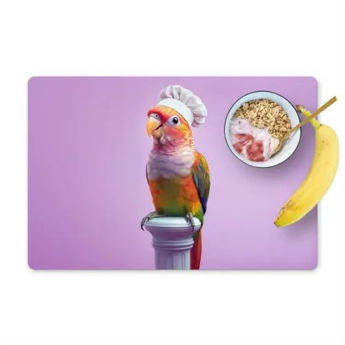 Papegaai - Koksmuts - Pilaar - Vogel Placemat vinyl groot -zzzproduct_Kitchenyeah-website