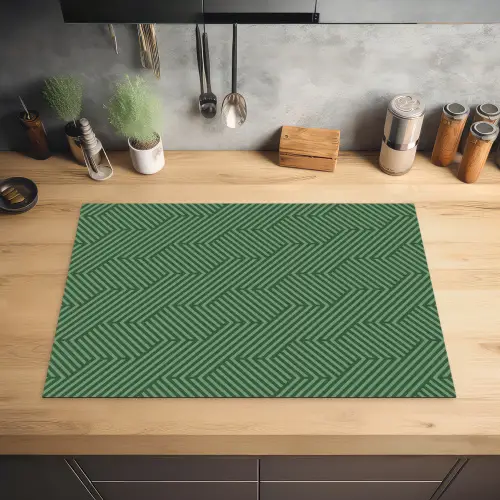 Groen - Strepen - Patroon Inductie beschermer vinyl 3mm klein 276 -sfeer5