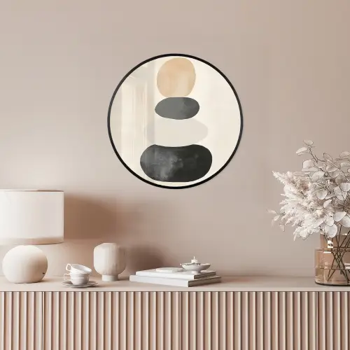 Japandi - Wabi sabi - Beige Fotolijst rond zonder passe partout klein -sfeer3