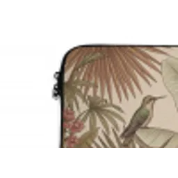 Tropisch - Vogels - Beige laptophoes neopreen klein -detail